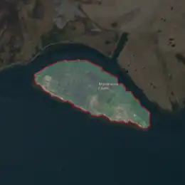 Aerial image of an island.