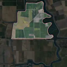 Aerial image of an island.