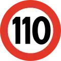 Speed limit of 110&nbsp;km/h