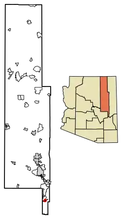Location of Turkey Creek in Navajo County, Arizona.