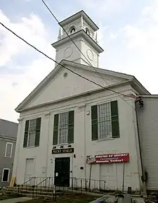 The former Putney Federated Church, built in 1841, now houses Next Stage Arts and the Putney Historical Society