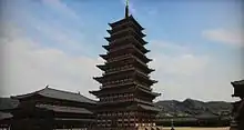 Picture of the Nine story pagoda of the Hwangnyongsa.