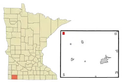 Location of Leota in Nobles County and Minnesota