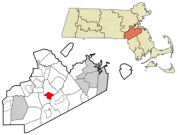 Location in Norfolk County in Massachusetts