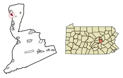 Location of Watsontown in Northumberland County, Pennsylvania.