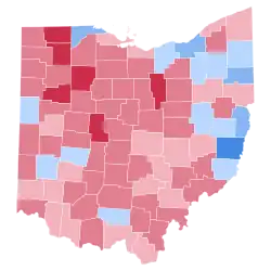Map of election results by county