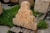 One of the non-inscribed rounded stone blocks from the Paikuli Tower of Narseh. Sulaymaniyah Museum