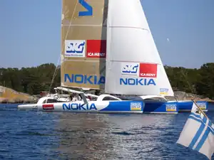 Nokia in 2005, a 60-foot-long (18&nbsp;m) trimaran, built for the Open Ocean Performance Sixties (ORMA 60) series.