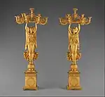 Pair of candelabra with Winged Victories; 1810–1815; gilt bronze; height (each): 127.6&nbsp;cm; Metropolitan Museum of Art (New York City)