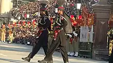 Pakistani Rangers at the Wagah-Attari border crossing.