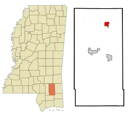 Location of Richton, Mississippi