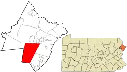 Location in Pike County and the state of Pennsylvania.