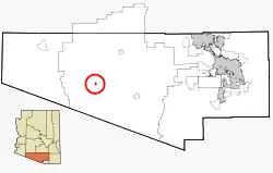 Location in Pima County and the state of Arizona