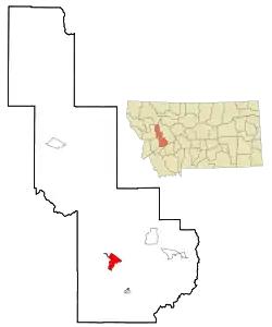 Location of Garrison, Montana
