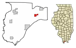 Location of New Grand Chain in Pulaski County, Illinois.