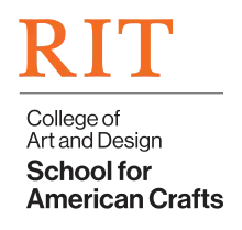 Text that reads RIT, College of Art and Design, School for American Crafts