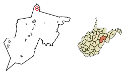 Location of Montrose in Randolph County, West Virginia.