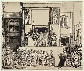 Christ presented to the People, drypoint etching, 1655, state&nbsp;I of&nbsp;VIII, Rijksmuseum