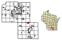 Location of Edgerton in Rock County, Wisconsin.