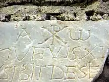The Chi-rho symbol with Alpha and Omega, Catacombs of Domitilla, Rome