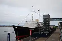 HMY Britannia: former royal yacht of the British monarchy, now preserved in Edinburgh.