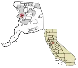 Location of Lemon Hill in Sacramento County, California.