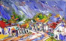 Ste Rose in Autumn by Sam Borenstein, oil on canvas,1956, a village in the Laurentians, north of Montreal.