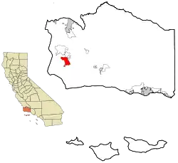 Location in Santa Barbara County and California