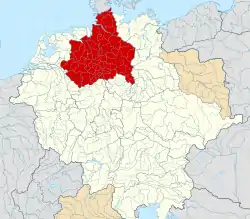 Saxony around 1000&nbsp;CE, within the German Kingdom