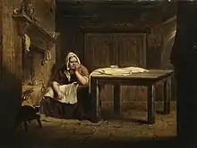 Tam's Wife Awaiting Him with Grim Expression