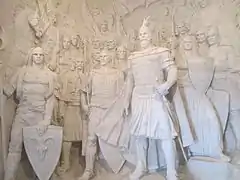 Skanderbeg and his warriors inside the museum