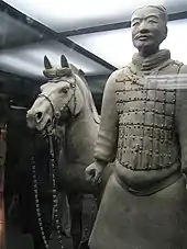 Lifesize calvalryman from the Terracotta Army, Qin dynasty, c. 3rd century BCE