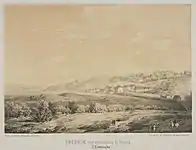 The estate of Średnik, property of the Danilewich family in the first half of 1876. Lithograph from 1876.
