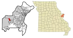 Location of Clarkson Valley, Missouri