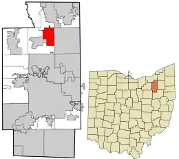 Location in Summit County and the state of Ohio.