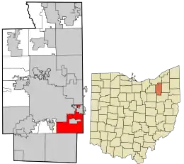 Location in Summit County and the state of Ohio.