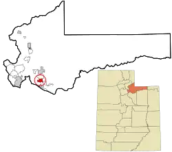 Location in Summit County and the state of Utah