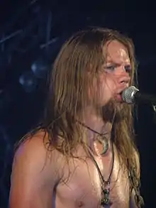 Heri performing at the Tuska Open Air Metal Festival