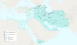 The Sasanian Empire at its greatest extent c. 620, under Khosrow II