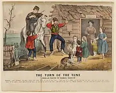 Lithography from 1870 by Currier and Ives after the painting Washburn