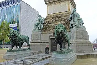 Lions, at the base of the Congress Column, Brussels, 1859