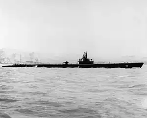 USS Trepang (SS-412) underway off Mare Island, CA., 12 July 1944.