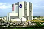 Aerial view of the Vehicle Assembly Building at Kennedy Space Center in 2011
