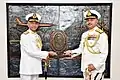 Vice Admiral Ajendra Bahadur Singh taking charge from Vice Admiral Atul Kumar Jain.