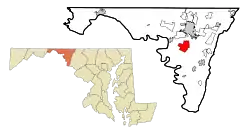 Location of St. James, Maryland