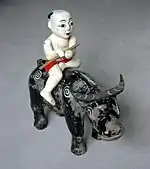 Water puppet, representing one of the stages of the Buddhist 'ox&nbsp;herder' parable