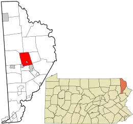 Location in Wayne County and the state of Pennsylvania.