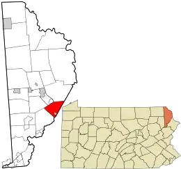Location in Wayne County and the state of Pennsylvania.