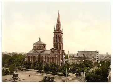 The church and the square ("Weltzin Platz") ca 1900