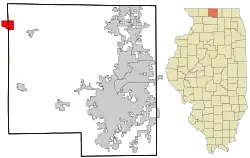 Location in Winnebago County and the state of Illinois.